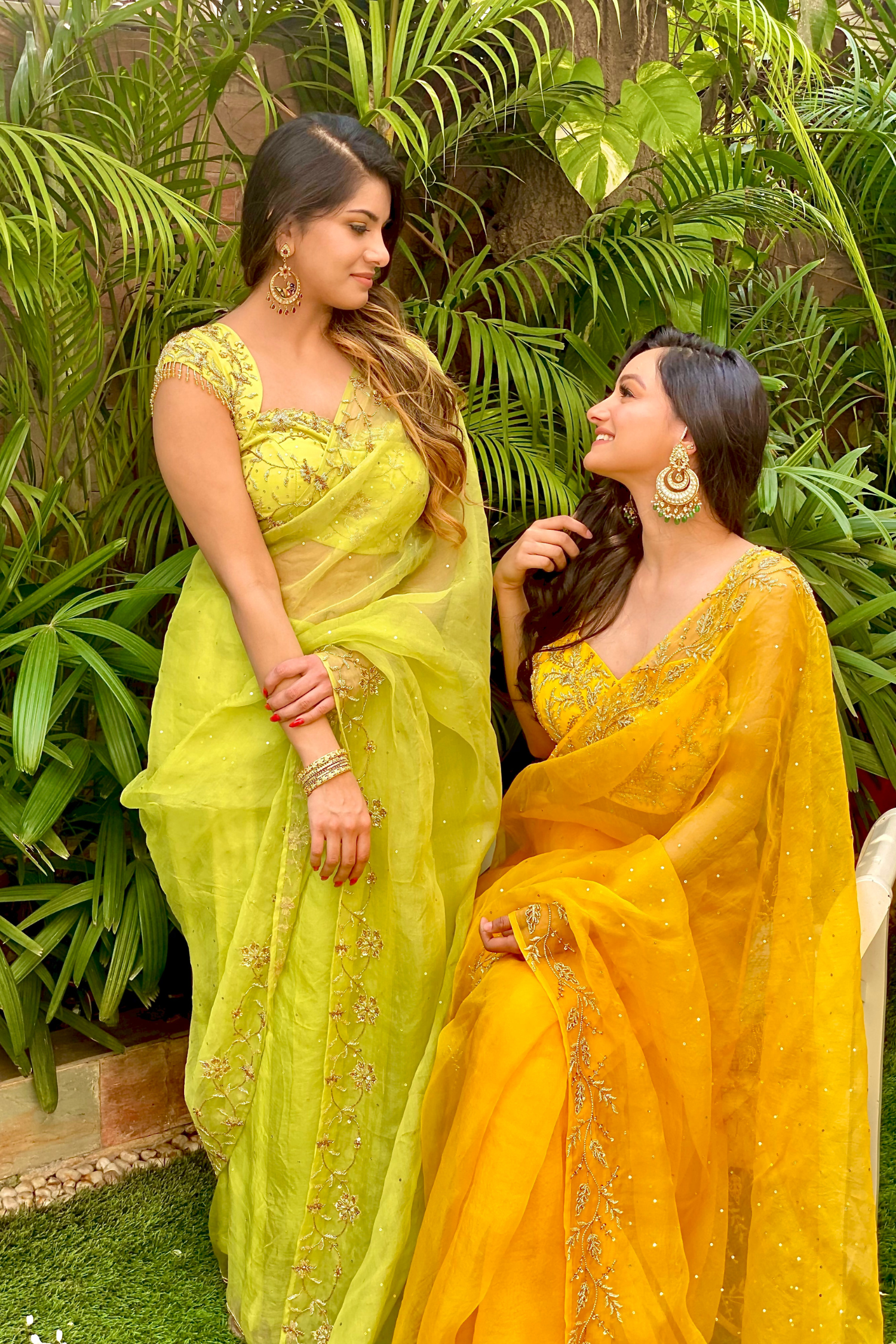 Handwork Banarasi Patola Silk Lime Yellow Saree Online For Wedding – Sunasa